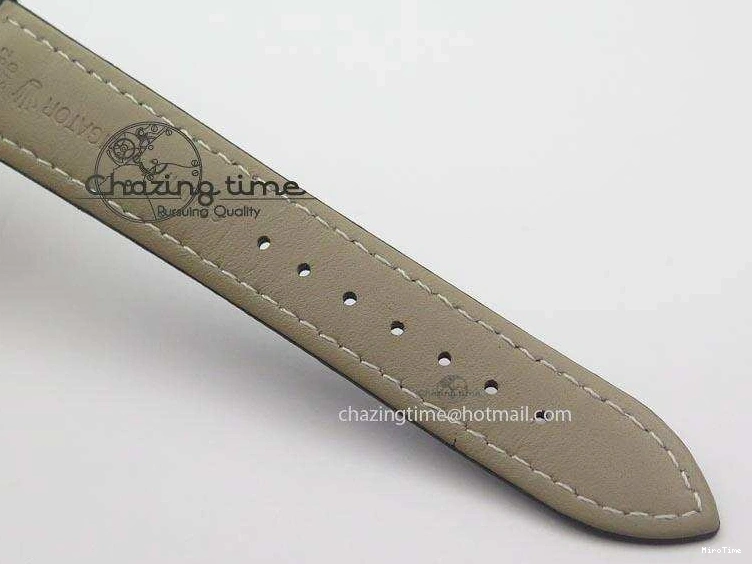 MiroTime 0114 Stylish Cellini Date YG White Stick Dial On Black Leather Strap A 3881